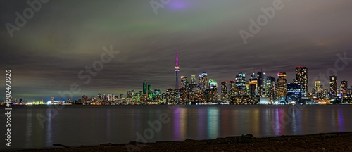 Photography Toronto skyline at night view from Toronto Islands