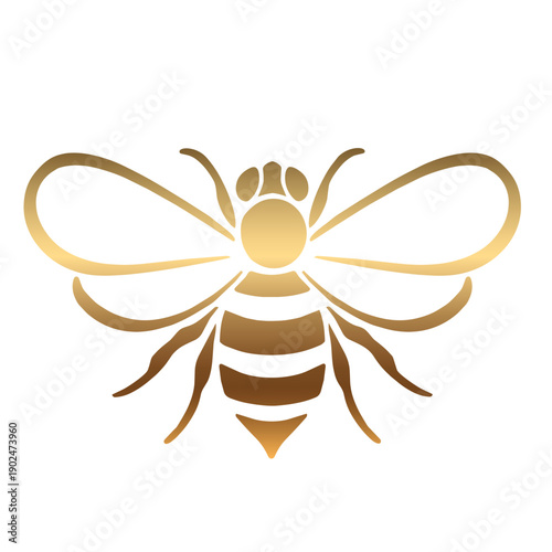 Minimalist gold bee logo