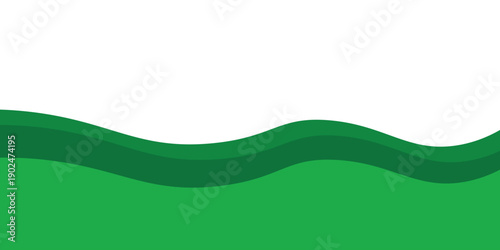 Green waves footer separator, modern divider shape vector illustration