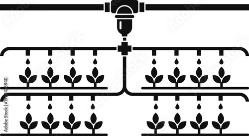 Irrigation system for sustainable agriculture vector illustration