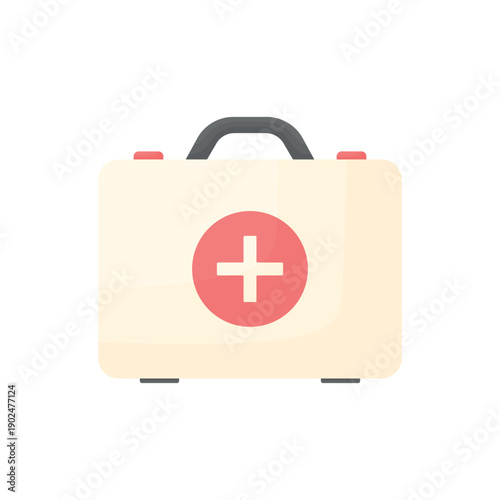 Medical first aid suitcase with cross icon