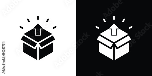 Unboxing Icon Sheet Multiple Style Collection Isolated Vector