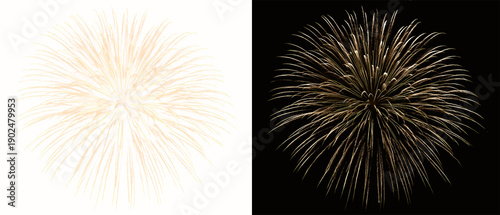 Foto Glowing firework and sparkling light burst on transparent background