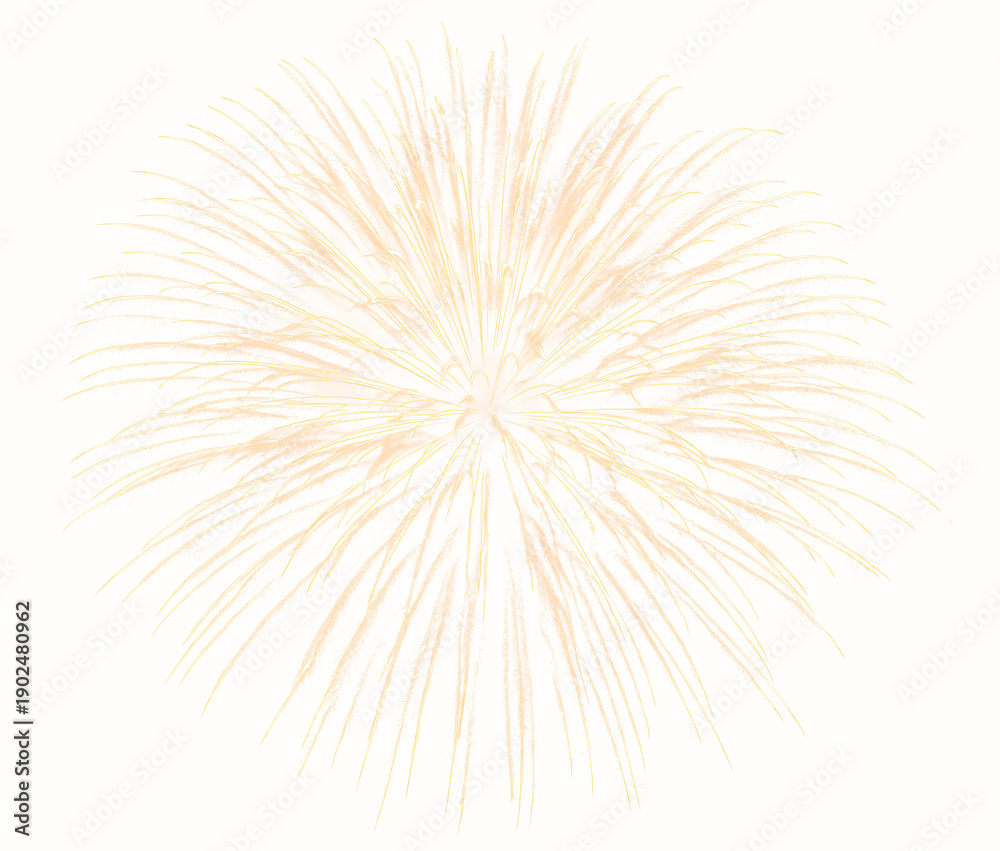Obraz premium Golden fireworks texture with fine lines. Isolated PNG illustration with a transparent background. Designed for overlays, montages, and textures. Festive fireworks concept.