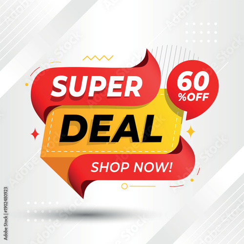 Super Deal 60 Off Promotional Badge with Shop Now Call to Action