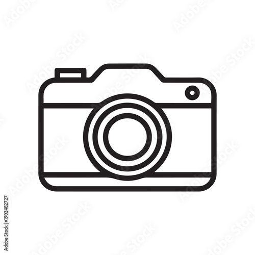 Minimalist Photo Camera Line Art Icon for Photography, Digital Imaging, and Creative Media Graphic Design