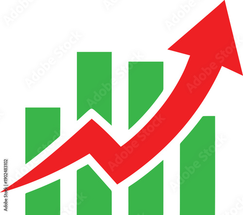 Business Growth icon set. Containing performance, gain, improvement, grow, chart, increase, evolution and development icons. Solid icon collection. Vector illustration.