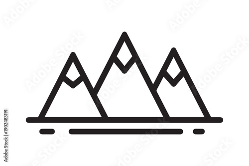 Minimalist Mountain Peak Vector Icon for Outdoor Adventure Nature and Travel Logo Design