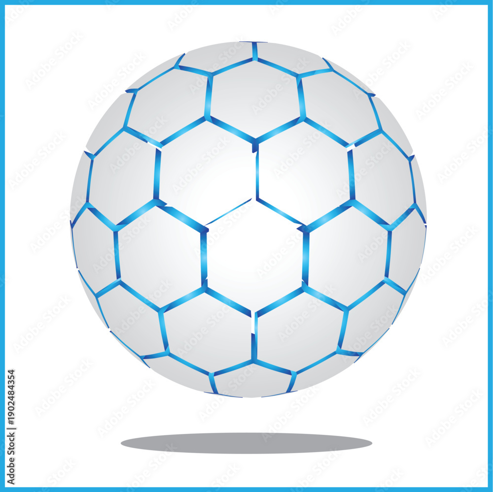 Fototapeta premium Futuristic Hexagon Sphere with Blue Glowing Lines with editable vector illustration 