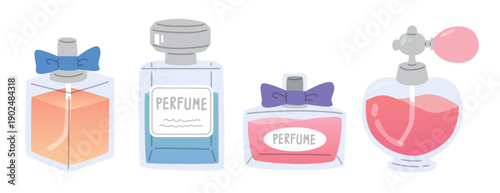 Perfume bottle vector illustration collection in flat style
