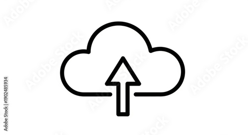 Modern cloud computing upload icon for digital storage solutions