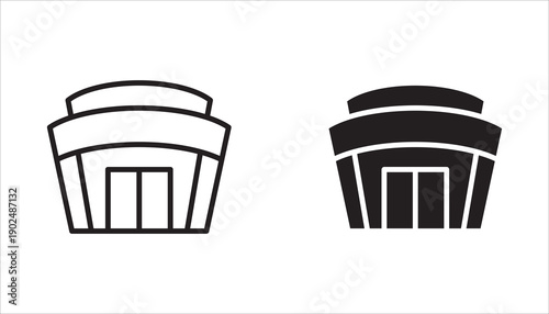 Stadium and sports arena icon set. Editable outline symbols, football stadium, arena, sports, stadium icon set, stadium vector.