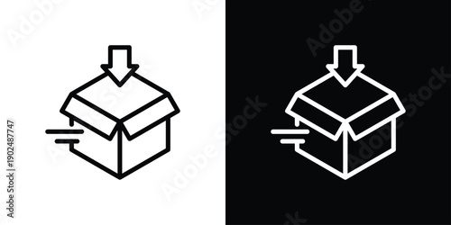 Box Icon Sheet Multiple Style Collection Isolated Vector