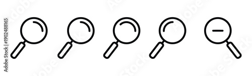 Containing magnifying glass, find, research, SEO and investigate icons. Solid icon collection