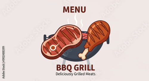 Deliciously Grilled Meats on BBQ Grill Menu.