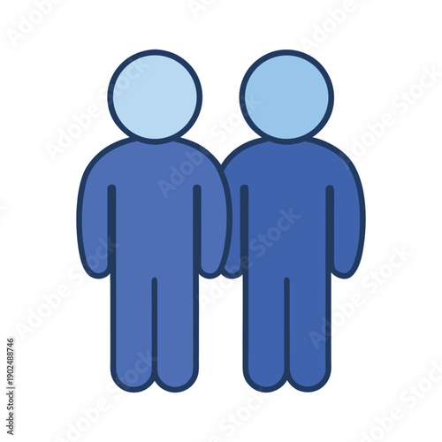 Blue stylized human icon representing a collaborative team