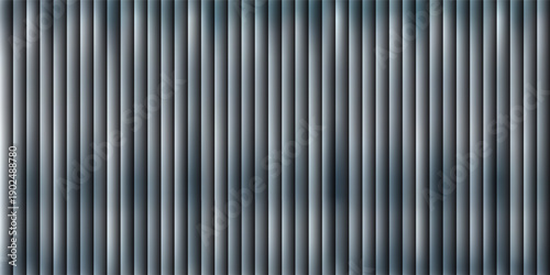 Dark grey and blue green ribbed glass. Natural color. Vector ribbed glass texture. Mesh gradient. acrylic ribbed bath surface. Reeded glass background semitransparent overlay. Bath wall window