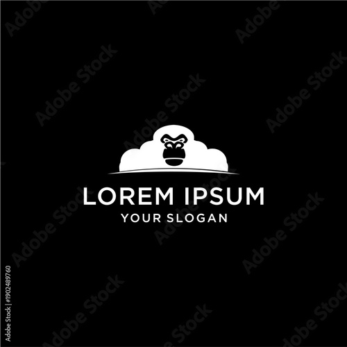 Black Bull Head Logo Design Icon.