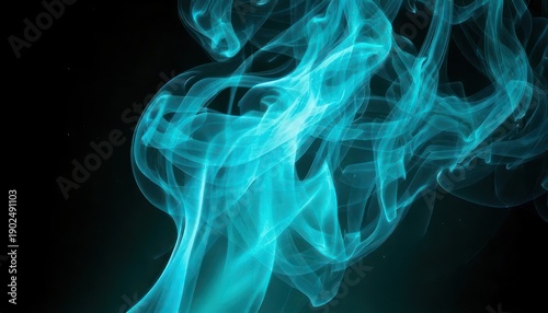 Wallpaper Mural Ethereal Blue Smoke Swirls Against a Dark Backdrop. Torontodigital.ca