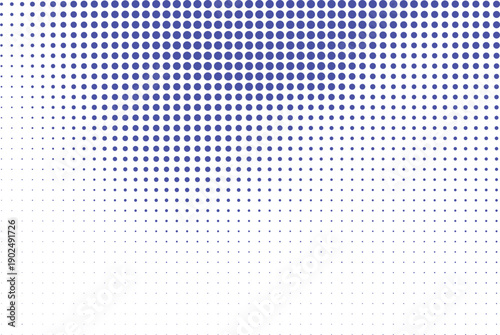 Pixelated blue gradient image with white background and scattered dots design