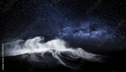 Wallpaper Mural Ethereal landscape - Milky Way over misty mountains, a celestial dreamscape. Torontodigital.ca