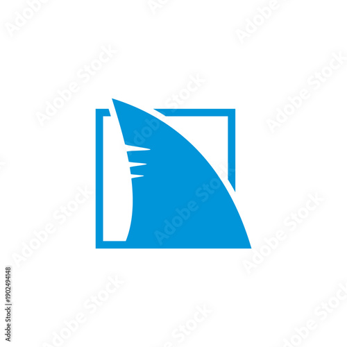 Blue Shark Logo Icon Design Element.