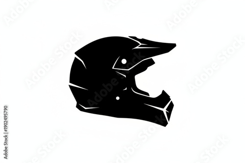 Motorcycle Helmet Silhouette: A minimalist, striking silhouette of a motorcycle helmet, showcasing its rugged design and protective nature. 