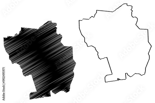Goh-Djiboua District (Ivory Coast, Republic of Cote dIvoire) map vector illustration, scribble sketch Goh-Djiboua map