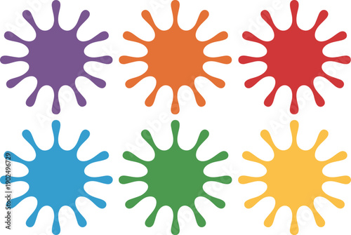 Colorful Paint Splatter Vector Set – Bright Artistic Background Elements