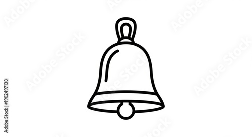 Simple line drawing of a bell with a loop handle