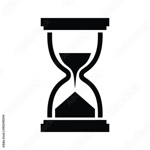 Hourglass icon symbolizing time passing in minimalist flat design vector illustration