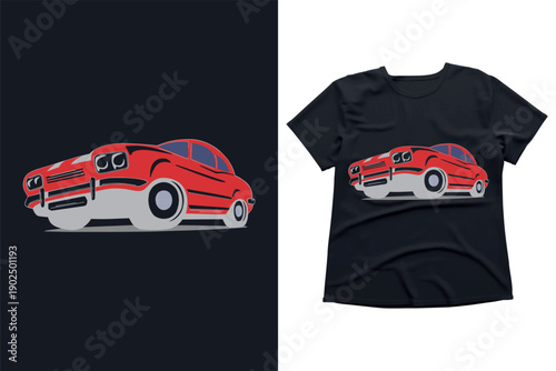 Classic American Muscle Car Illustration, Vintage Hot Rod Vector, Retro Automotive T-Shirt Design, Muscle Car Garage Graphic, 70s Sports Car Silhouette