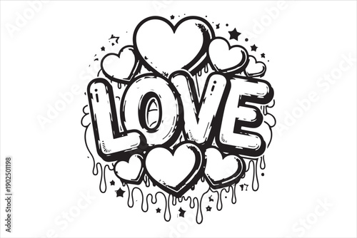 Romantic Couple Silhouette with Heart Background