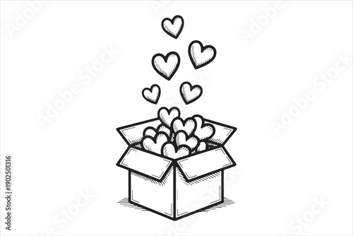 Romantic Couple Silhouette with Heart Background