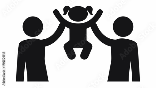 Happy family enjoying quality time together with child