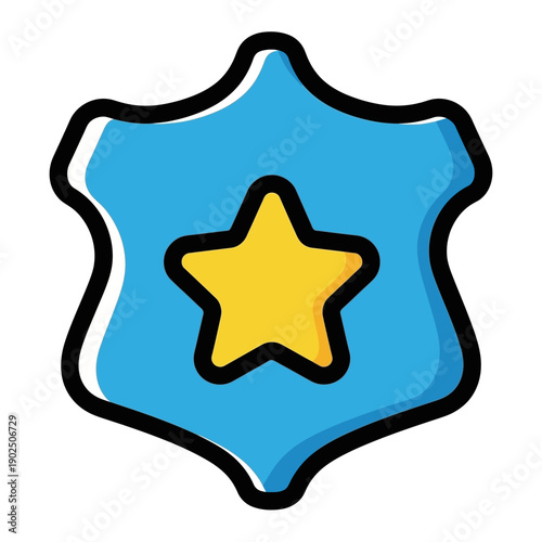 Blue Badge with Yellow Star.