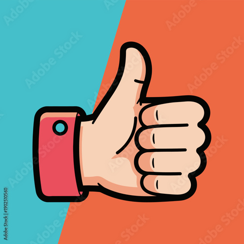 Hand Giving Thumbs Up Gesture.