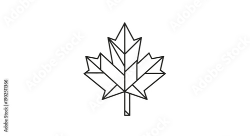 Outline Maple Leaf Nature Icon Isolated White Background