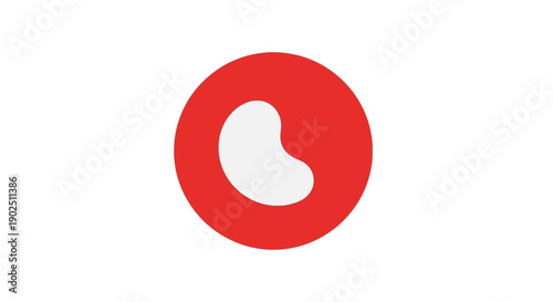 Red Kidney Bean Shape in Circle Icon Isolated White Background