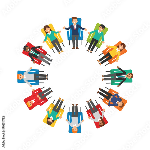 Colorful Toy People in Circle Formation.