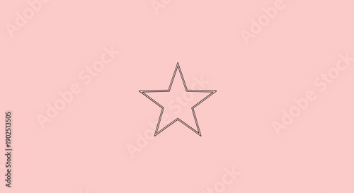 Simple Outline Star Graphic on Pastel Background.