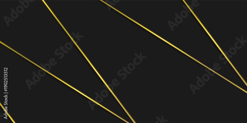 Luxury Vector Background, golden lines on dark, Premium Banner stock illustration