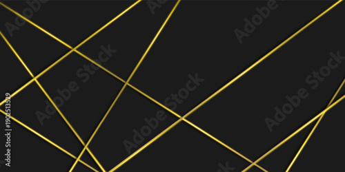 Luxury Vector Background, golden lines on dark, Premium Banner stock illustration