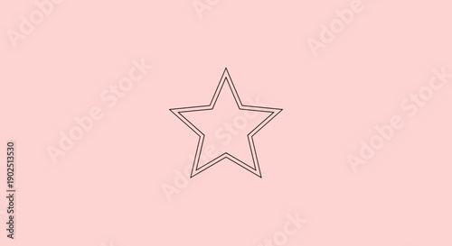 Simple Outline Star Graphic on Pastel Pink Background.