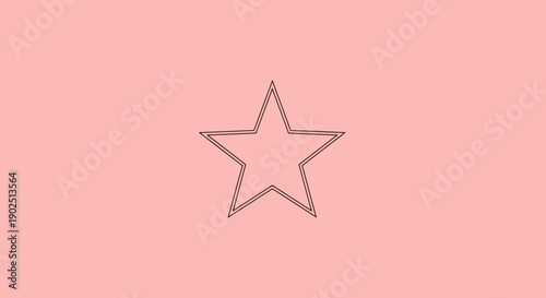 Simple Outline Star Graphic on Pink Background.