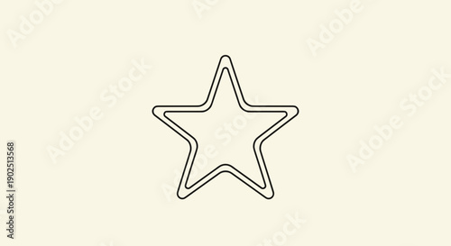 Simple Outline Star Shape Graphic Design Element.