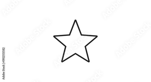 Simple Outline Star Shape Icon Graphic Element.
