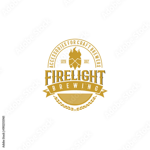 Firelight Brewing Logo Design Element.