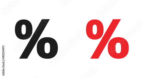 Two percentage signs in contrasting colors a bold silhouette