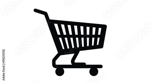 Simple black shopping cart icon a minimalist graphic silhouette